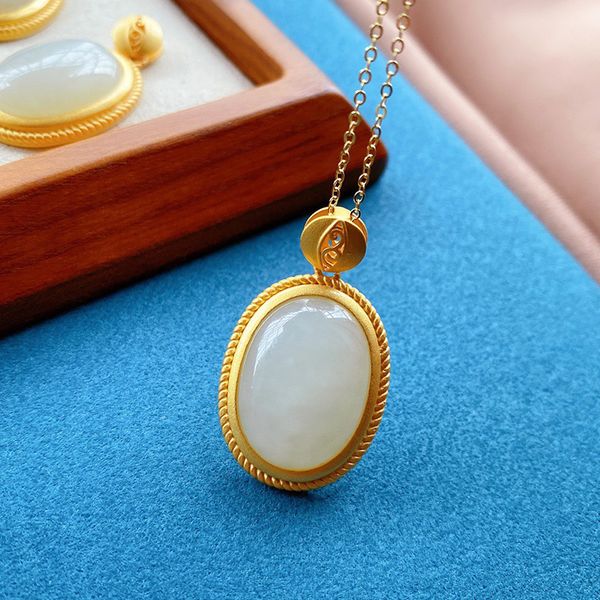 pendant necklaces natural round white semi-precious stone necklace s925 female retro simple egg-shaped high quality, Silver
pendant necklaces natural round white semi-precious stone necklace s925 female retro simple egg-shaped high quality, Silver