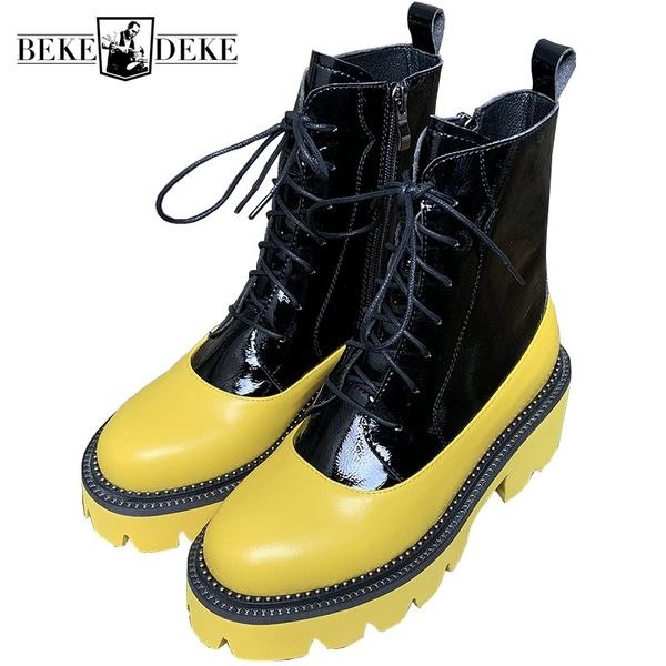 зима женщины толстый платформы высокого верха обуви lace up цвета обшитую панелями из натуральной кожи ботильоны лоскутная байкер мотоцикл с, Black
зима женщины толстый платформы высокого верха обуви lace up цвета обшитую панелями из натуральной кожи ботильоны лоскутная байкер мотоцикл с, Black