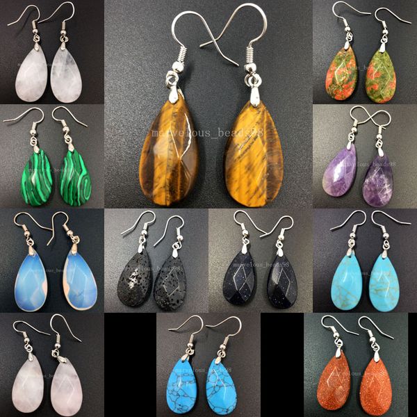 faceted crystal volcanic rocks tigers eye goldstone blue sand howlite opal blue sand art water drop women dangle earring wb572b, Silver
faceted crystal volcanic rocks tigers eye goldstone blue sand howlite opal blue sand art water drop women dangle earring wb572b, Silver