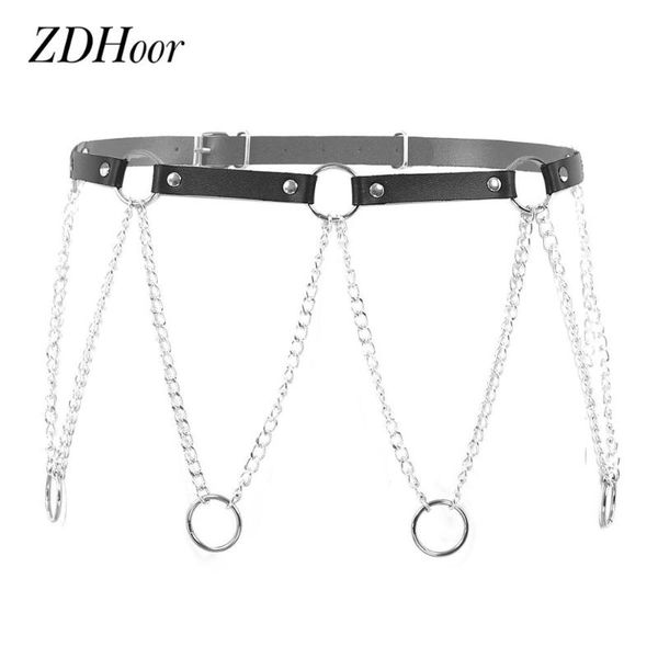 women punk belt ladies gothic adjustable waist belt faux leather body waist harness with metal o rings chain tassel, Black;brown
women punk belt ladies gothic adjustable waist belt faux leather body waist harness with metal o rings chain tassel, Black;brown
