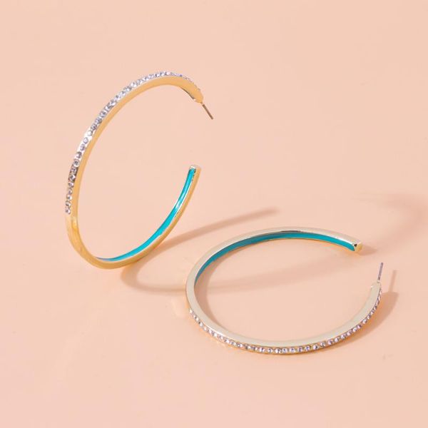 hoop & huggie 2021 fashion earrings rhinestone circle women's simple earings big gold color loop earring for women, Golden;silver
hoop & huggie 2021 fashion earrings rhinestone circle women's simple earings big gold color loop earring for women, Golden;silver