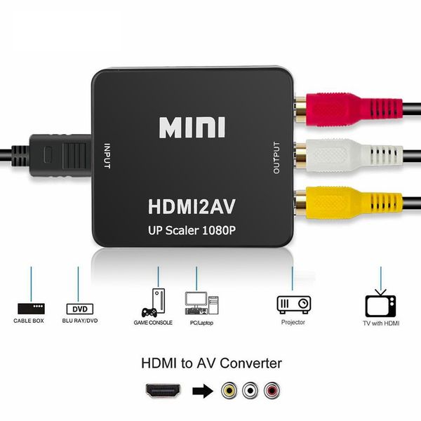 hdmi для rca av / cvbs адаптер hd 1080p mini hdmi2av video converter box для ps3 vcr dvd palmtsc pc
hdmi для rca av / cvbs адаптер hd 1080p mini hdmi2av video converter box для ps3 vcr dvd palmtsc pc