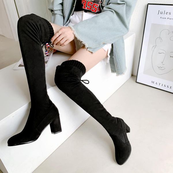 high heels over the knee stretch platform boots women's high heels spring autumn winter stovepipe boots, Black
high heels over the knee stretch platform boots women's high heels spring autumn winter stovepipe boots, Black