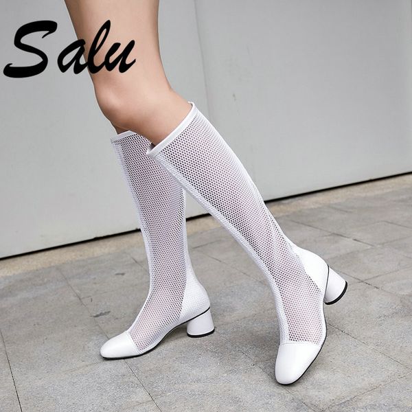 salu knee high boots women gladiator mesh round toe zipper shoes woman genuine leather footwear 2020 new fashion summer boots, Black
salu knee high boots women gladiator mesh round toe zipper shoes woman genuine leather footwear 2020 new fashion summer boots, Black