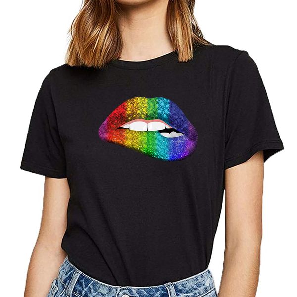 t shirt women lip rainbow funny lip pride lgbt gay les basic black print female tshirt
t shirt women lip rainbow funny lip pride lgbt gay les basic black print female tshirt
