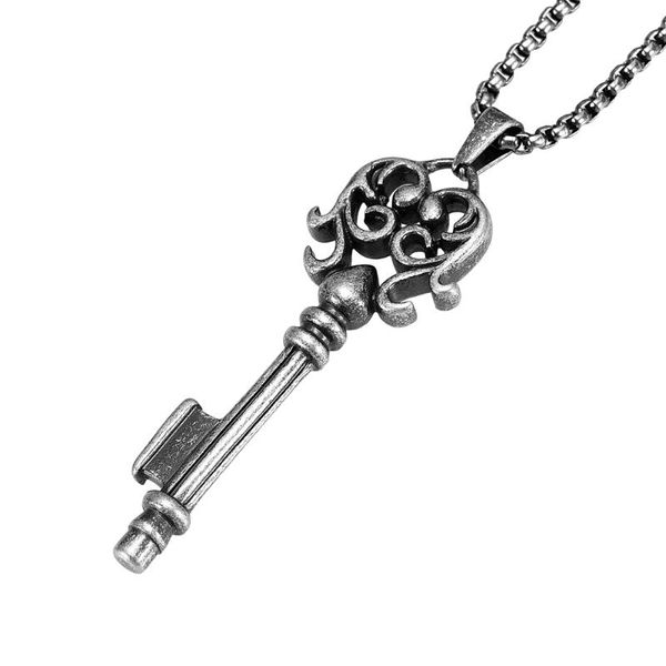ijd2550 retro key keepsake necklace for memorial pendant jewelry, Silver