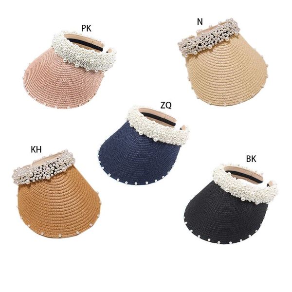 women summer multi rows imitation pearl beach cap empty handmade beading straw woven sun protection wide brim clip-on hat, Blue;gray
women summer multi rows imitation pearl beach cap empty handmade beading straw woven sun protection wide brim clip-on hat, Blue;gray