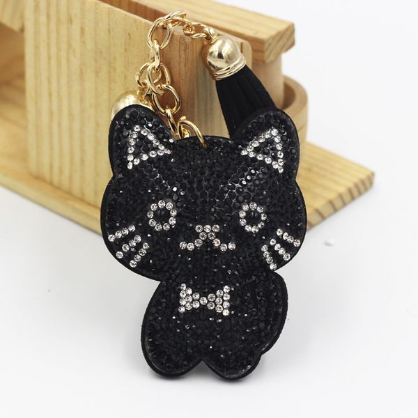 new cartoon cat keychain leather tassel key holders metal crystal key chains keyring charm bag car pendant gift, Silver
new cartoon cat keychain leather tassel key holders metal crystal key chains keyring charm bag car pendant gift, Silver