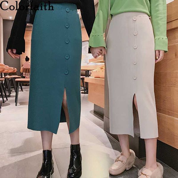 skirts colorfaith 2021 women skirt autumn winter knitting split buttons high waist package hip eelegant ladies midi sk3101, Black
skirts colorfaith 2021 women skirt autumn winter knitting split buttons high waist package hip eelegant ladies midi sk3101, Black