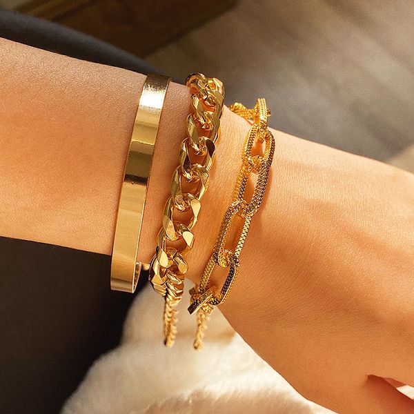 charm bracelets fashion vintage multilayer thick chain for women punk exaggerated geometric bracelet ladies jewelry xr2820, Golden;silver
charm bracelets fashion vintage multilayer thick chain for women punk exaggerated geometric bracelet ladies jewelry xr2820, Golden;silver