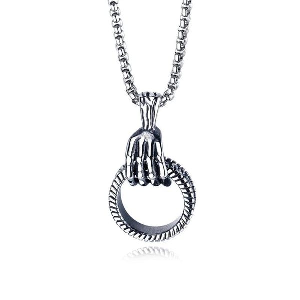 chains punk style fashion decoration ghost hand titanium steel men's pendant movable tire pattern fitness necklace, Silver
chains punk style fashion decoration ghost hand titanium steel men's pendant movable tire pattern fitness necklace, Silver