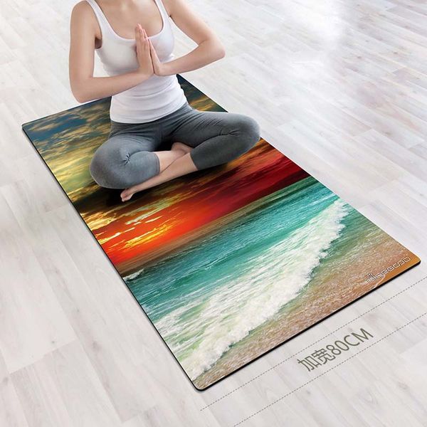 yoga mats 183x80cm suede mat printed sport non slip slimming fitness exercise training pads thick gymnastic