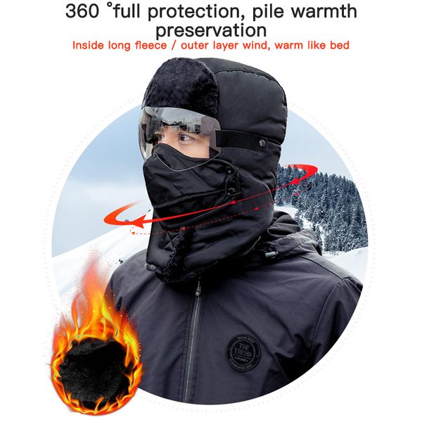 colleer winter bomber hats trooper trapper hunting hats ushanka russian ear flaps chin strap with windproof mask, Black
colleer winter bomber hats trooper trapper hunting hats ushanka russian ear flaps chin strap with windproof mask, Black