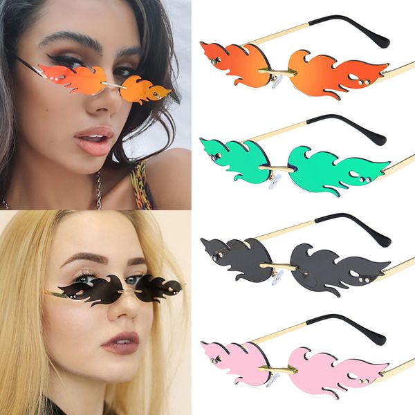 sunglasses fashion fire flame rimless narrow streetwear for women men d88, White;black
sunglasses fashion fire flame rimless narrow streetwear for women men d88, White;black