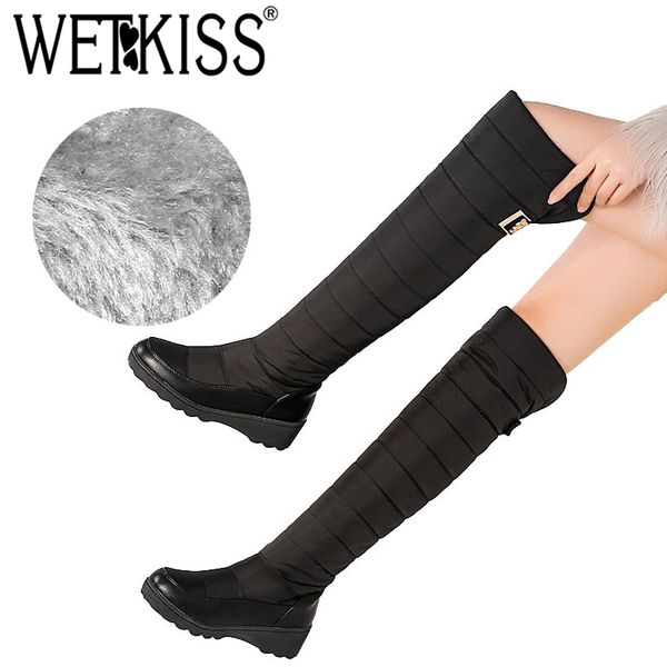 wetkiss 2020 down cotton snow boots women platform boot knee high thick plush warm footwear fashion cleated lady shoes winter, Black
wetkiss 2020 down cotton snow boots women platform boot knee high thick plush warm footwear fashion cleated lady shoes winter, Black