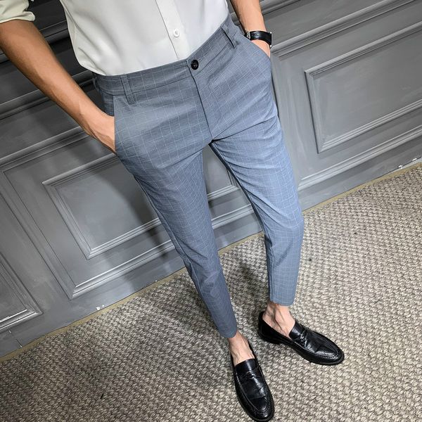 2020 new british style men plaid pants fashion business formal pants for men slim fit office trousers dress, White;black
2020 new british style men plaid pants fashion business formal pants for men slim fit office trousers dress, White;black
