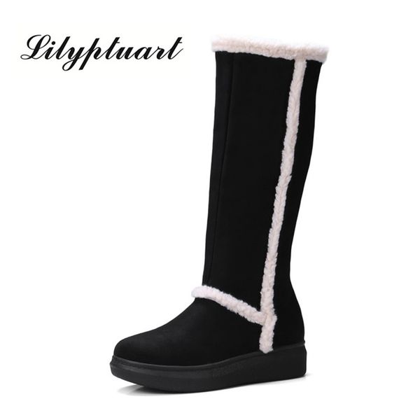 boots european beauty high-rise thick-bottomed round head stitching velvet women's warm and comfortable large size snow, Black
boots european beauty high-rise thick-bottomed round head stitching velvet women's warm and comfortable large size snow, Black
