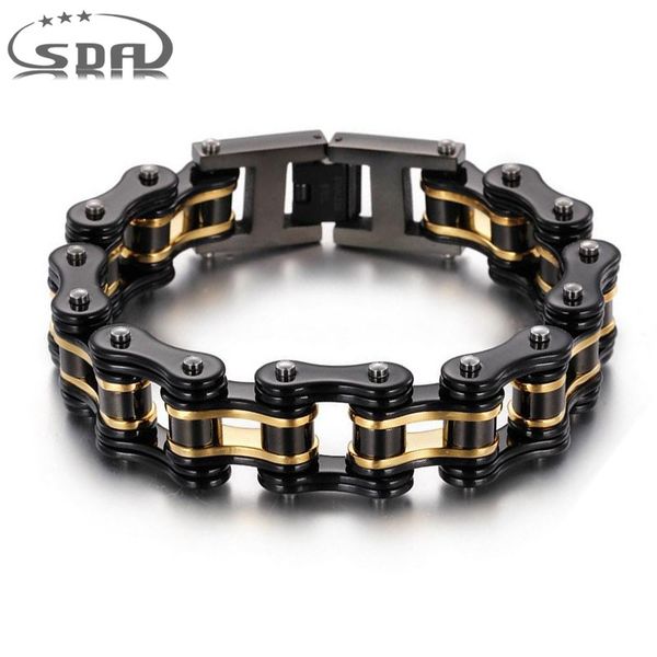link, chain sda hiphop jewelry stainless steel black gold biker bracelets for men and women
link, chain sda hiphop jewelry stainless steel black gold biker bracelets for men and women