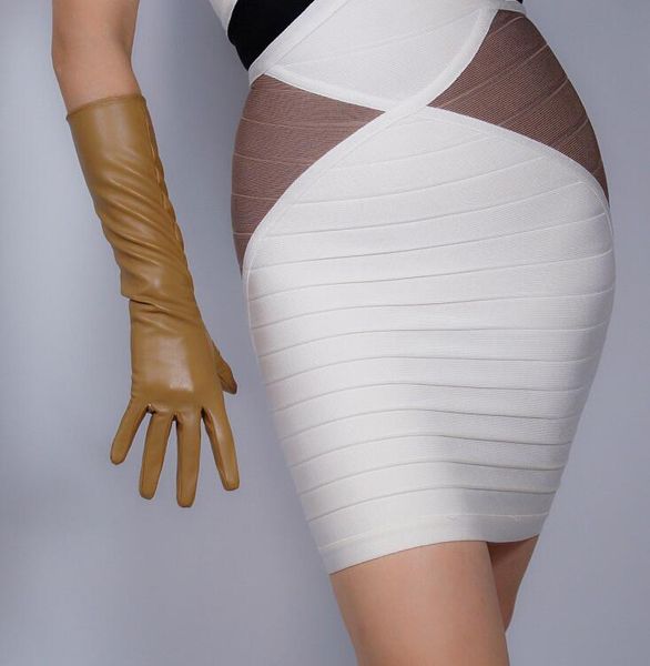 five fingers gloves women' fashion slim faux pu leather glove lady' club performance formal party long brown 40cm r1950, Blue;gray
five fingers gloves women' fashion slim faux pu leather glove lady' club performance formal party long brown 40cm r1950, Blue;gray