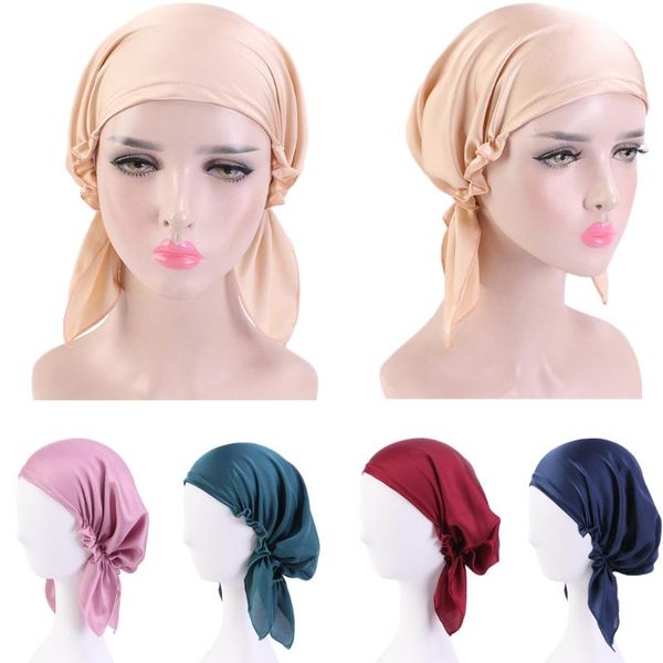 women satin bonnet muslim turban hats beanie skullies headscarf wrap chemo lady bandana caps underscarf islamic hair loss cap, Blue;gray
women satin bonnet muslim turban hats beanie skullies headscarf wrap chemo lady bandana caps underscarf islamic hair loss cap, Blue;gray