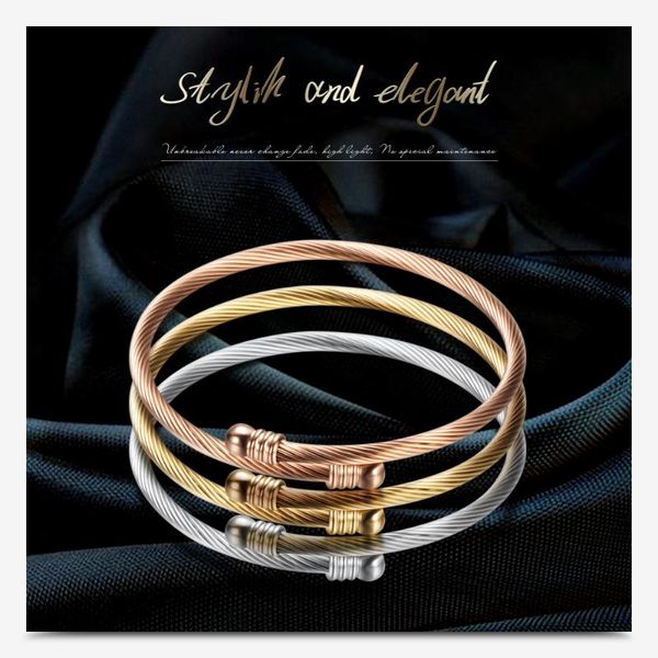 female 3 colors stainless steel cable wire bracelets friendship diy bracelet bangles exquisite pulseira feminina jewelry, Black
female 3 colors stainless steel cable wire bracelets friendship diy bracelet bangles exquisite pulseira feminina jewelry, Black