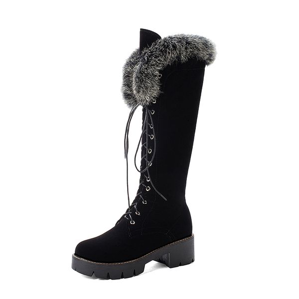 lace up snow boots women knee high boots platform chunky high heels platform shoes for women winter party shoes woman, Black
lace up snow boots women knee high boots platform chunky high heels platform shoes for women winter party shoes woman, Black