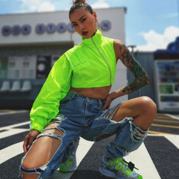 women's jackets deat 2021 spring fluorescent green short jacket female casual long-sleeved diagonal zipper lapel coat wild 19b-a120, Black;brown
women's jackets deat 2021 spring fluorescent green short jacket female casual long-sleeved diagonal zipper lapel coat wild 19b-a120, Black;brown
