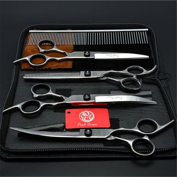 5pcs suit 6.0" purple dragon clippers for dog professional pets hair scissors comb +cutting+thinning+up&down curved shears z3001
5pcs suit 6.0" purple dragon clippers for dog professional pets hair scissors comb +cutting+thinning+up&down curved shears z3001
