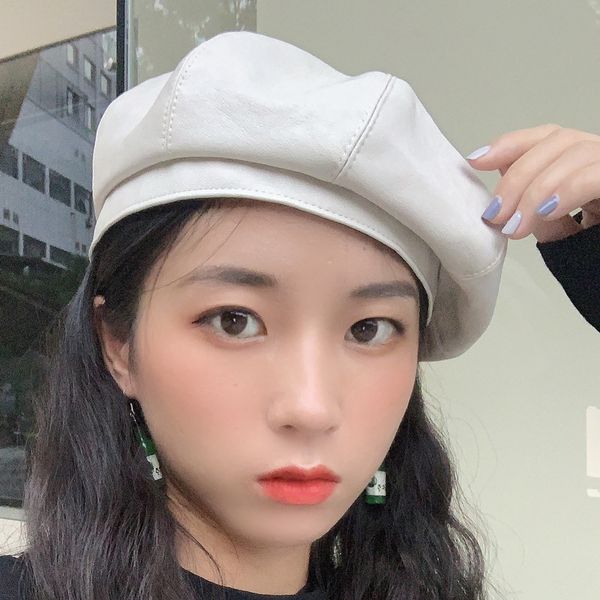sombreros de mujer beret women new leather pu thin octagonal hat korean version berets caps for women gorros invierno kapelusz, Blue;gray
sombreros de mujer beret women new leather pu thin octagonal hat korean version berets caps for women gorros invierno kapelusz, Blue;gray