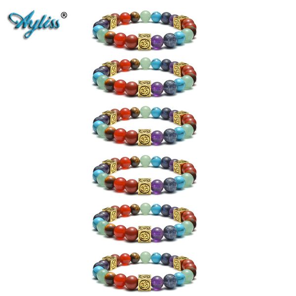 ayliss new bulk price 8mm 7 chakra healing crystal bracelet w/om square cube beads gem stone yoga reiki prayer stretch bracelet, Black
ayliss new bulk price 8mm 7 chakra healing crystal bracelet w/om square cube beads gem stone yoga reiki prayer stretch bracelet, Black
