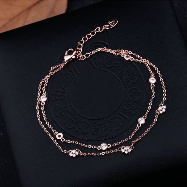 new simple and stylish exquisite rose gold zircon double-layer bracelet, Golden;silver
new simple and stylish exquisite rose gold zircon double-layer bracelet, Golden;silver