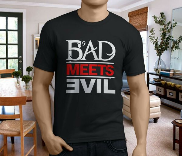 new popular eminem bad meets evil rap hip hop mens black t-shirt s-3xl tee shirt for men o-neck male
