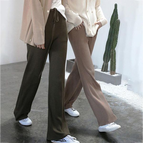 women's pants & capris knit women soft comfort elastic long spring winter 2021 vintage casual warm chic simple loose trousers female sl, Black;white
women's pants & capris knit women soft comfort elastic long spring winter 2021 vintage casual warm chic simple loose trousers female sl, Black;white