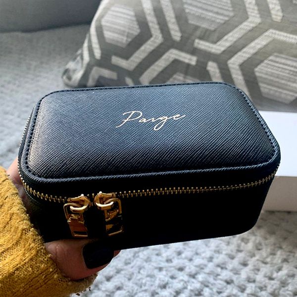 personalised jewellery box with script name custom made travel case for luxury jewellery & accessories gift for her bridesmaids t200917, Black;white
personalised jewellery box with script name custom made travel case for luxury jewellery & accessories gift for her bridesmaids t200917, Black;white