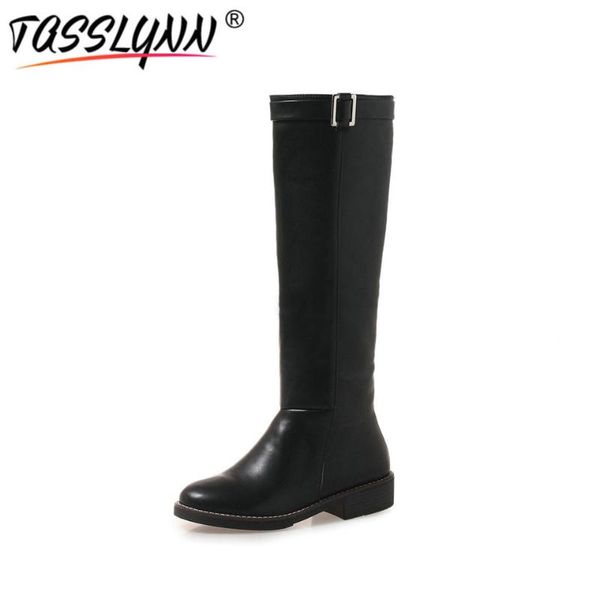 tasslynn 2020 women boots low heel round toe pu square heel knee high boots winter autmn shoes women riding big size 34-43, Black
tasslynn 2020 women boots low heel round toe pu square heel knee high boots winter autmn shoes women riding big size 34-43, Black