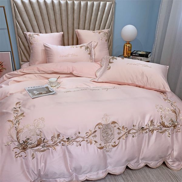 bedding sets classic four-piece set european and american style luxury embroidered cotton satin silk duvet cover
bedding sets classic four-piece set european and american style luxury embroidered cotton satin silk duvet cover