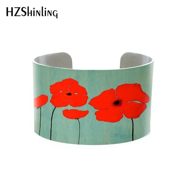2020 trendy red poppy jewelry botanical brushed silver bangle with red flowers rememberance veterans day gifts, Black
2020 trendy red poppy jewelry botanical brushed silver bangle with red flowers rememberance veterans day gifts, Black