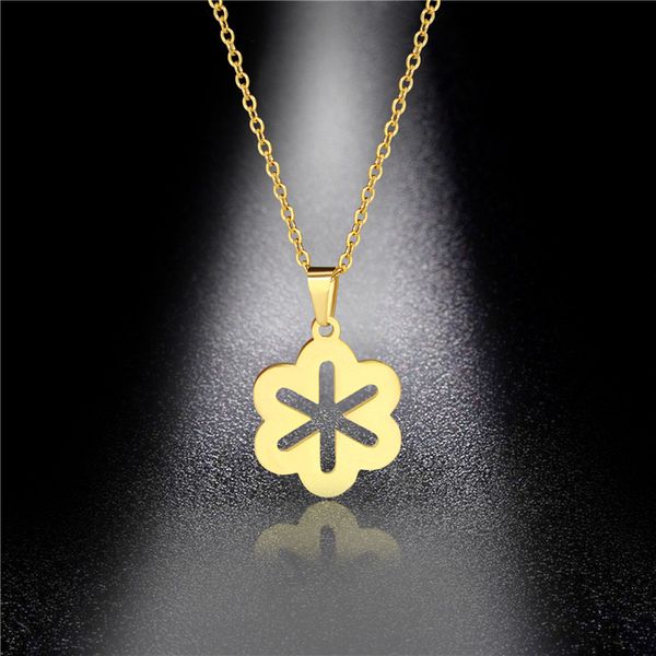 pendant necklaces simple stainless steel snowflake necklace full throw titanium gold jewelry accessories, Silver 
pendant necklaces simple stainless steel snowflake necklace full throw titanium gold jewelry accessories, Silver