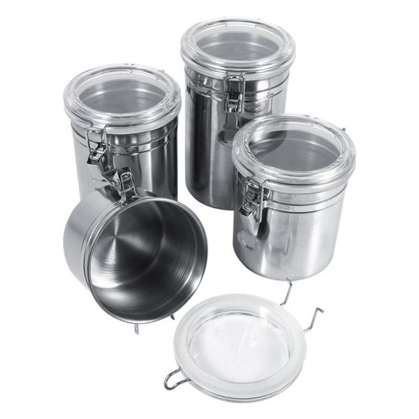 storage bottles & jars 4 sizes stainless steel container bottle sugar coffee beans canister for kitchen box
storage bottles & jars 4 sizes stainless steel container bottle sugar coffee beans canister for kitchen box