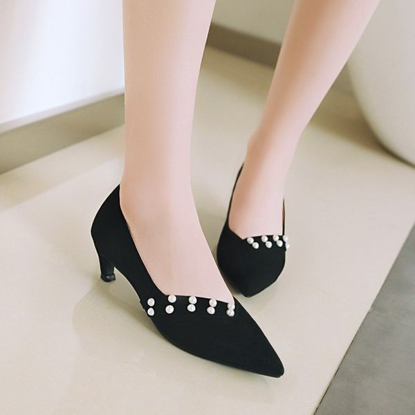 stiletto single shoes women's spring and summer new shallow mouth fashion shoes retro pearl commuter high-heeled women, Black
stiletto single shoes women's spring and summer new shallow mouth fashion shoes retro pearl commuter high-heeled women, Black
