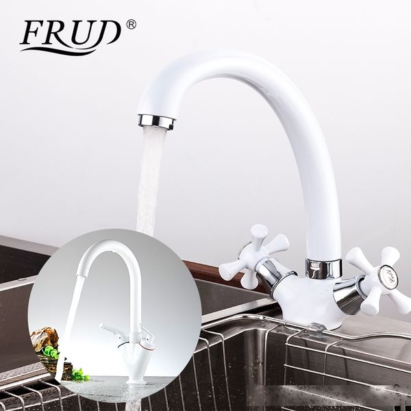 frud white spray painting kitchen sink faucet cold and water mixer tap double handle 360 rotation t200424
frud white spray painting kitchen sink faucet cold and water mixer tap double handle 360 rotation t200424
