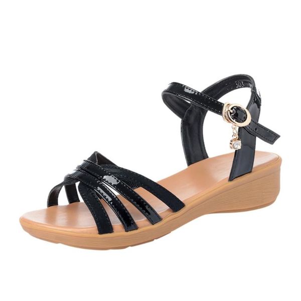 woman summer vintage wedge sandals fashion women's casual shoes leisure slippers buckle strap beach flat sandals plus size #3, Black
woman summer vintage wedge sandals fashion women's casual shoes leisure slippers buckle strap beach flat sandals plus size #3, Black