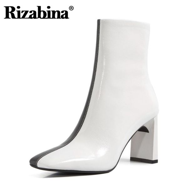 boots rizabina women genuine leather ankle mixed color zipper square toe thick high heel party shoes outdoor fashion size 34-40, Black
boots rizabina women genuine leather ankle mixed color zipper square toe thick high heel party shoes outdoor fashion size 34-40, Black
