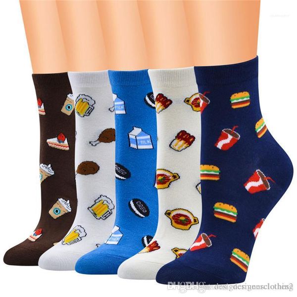 ankle length colorful ladies socks female clothing hamburger milk printed womens socks casual, Black;white
ankle length colorful ladies socks female clothing hamburger milk printed womens socks casual, Black;white
