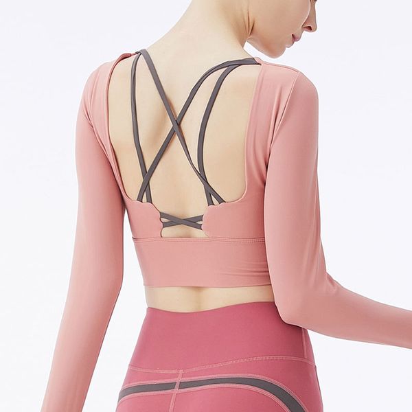yoga outfits women crop gym sports running exercise workout backless sweat t-shirt fitness shirt padded bra long sleeve tee, White;red
yoga outfits women crop gym sports running exercise workout backless sweat t-shirt fitness shirt padded bra long sleeve tee, White;red