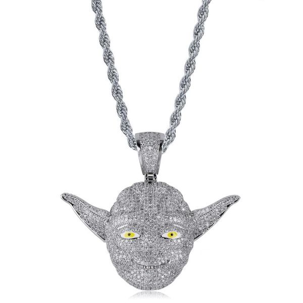 migos men necklace pendant cartoon character yoda hip-hop pendant slightly inlaid with zircon men necklace, Silver
migos men necklace pendant cartoon character yoda hip-hop pendant slightly inlaid with zircon men necklace, Silver