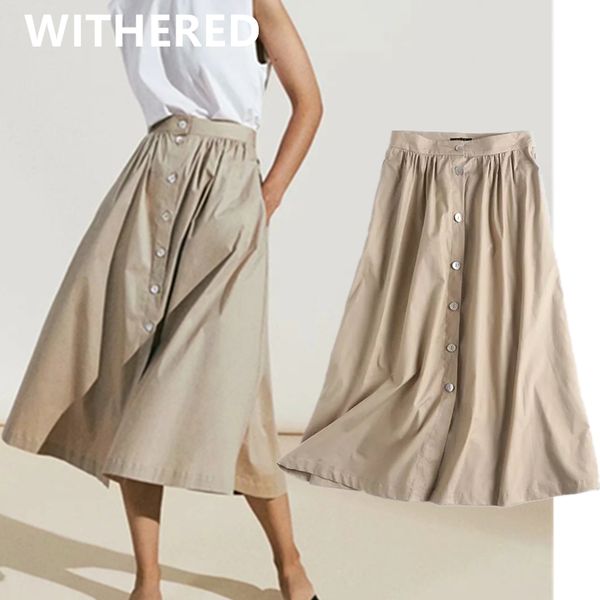 withered faldas mujer moda 2020 england style fashion elegant cotton single breasted loose casual skirt women long skirts womens, Black
withered faldas mujer moda 2020 england style fashion elegant cotton single breasted loose casual skirt women long skirts womens, Black