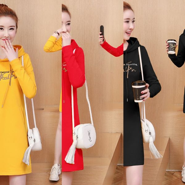 red 2019 new spring women's loose long skirt sweatersweater sweater korean style lazy style hooded all-match mid-length dress fashion 3, Black
red 2019 new spring women's loose long skirt sweatersweater sweater korean style lazy style hooded all-match mid-length dress fashion 3, Black