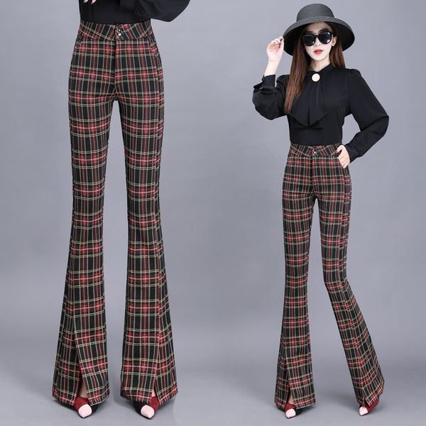 plaid pants women autumn new woolen flared pants women high waist split trousers for cargo, Black;white
plaid pants women autumn new woolen flared pants women high waist split trousers for cargo, Black;white