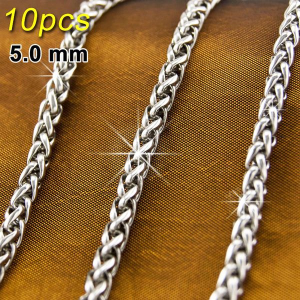 100% stainless steel wheat braided chain bulk knitted chain necklace mens good quality cadenas acero inoxidable wholesale 10pcs, Silver
100% stainless steel wheat braided chain bulk knitted chain necklace mens good quality cadenas acero inoxidable wholesale 10pcs, Silver